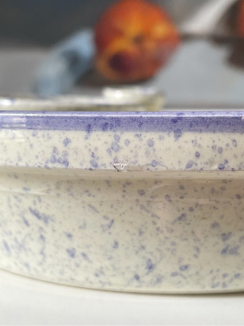 Handpainted Ceramic Olive Serving Dish Lavender Motif Pit Well Toothpick Holder - Picture 7 of 7